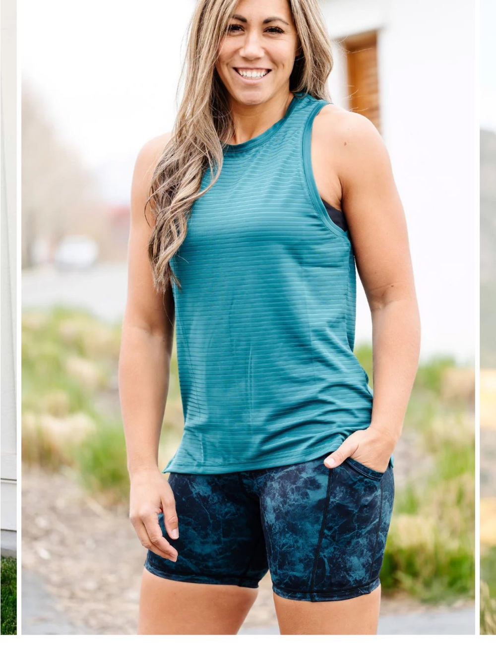 KIAVA Teal Ribbed Muscle Tank - Women's Athletic Top